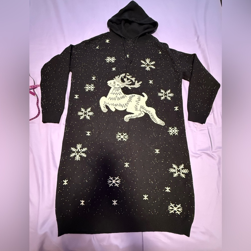 Women swear dress with Reindeer Hoodie Dress